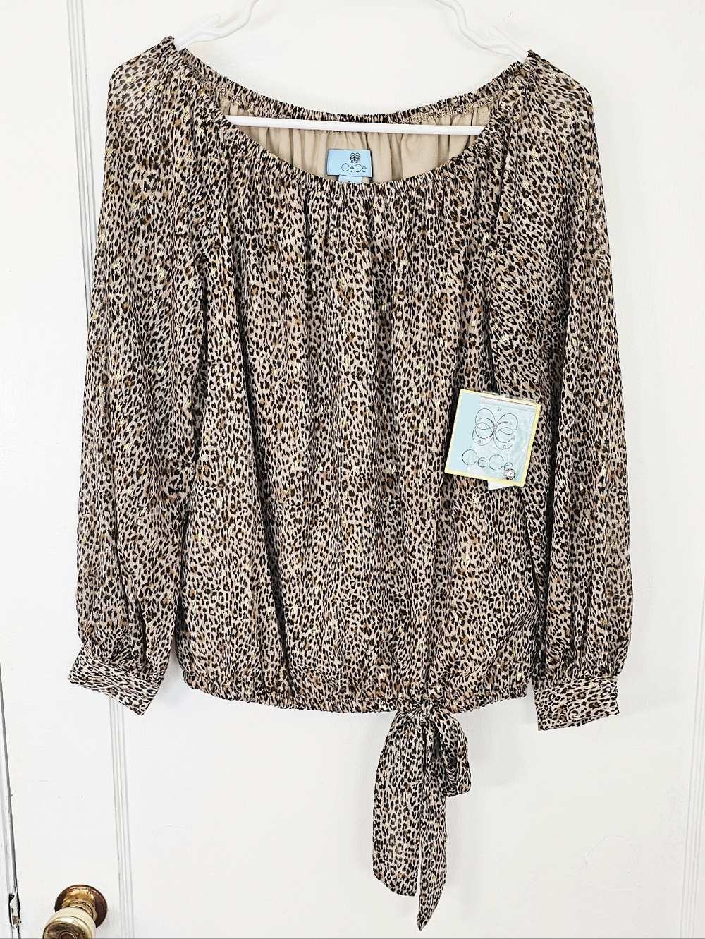 CeCe Leopard Print Blouse